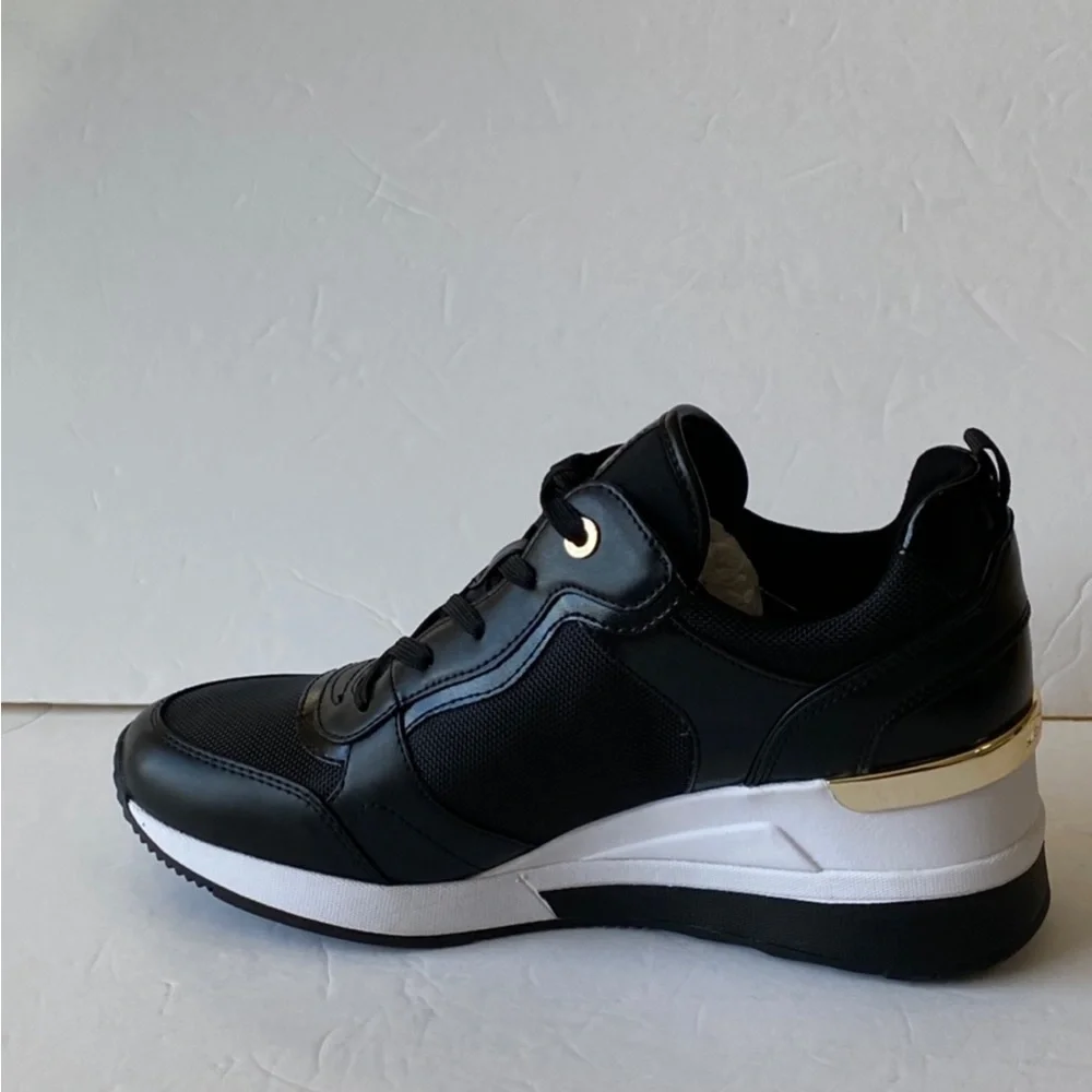 MICHAEL KORS CRISTA CANVAS TRAINER GEORGIA NYLON  LEATHERS - Picture 7 of 8